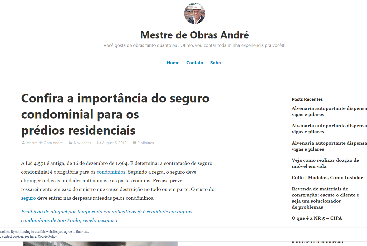 MESTRE DE OBRAS ANDRÉ: SEGURO CONDOMÍNIO