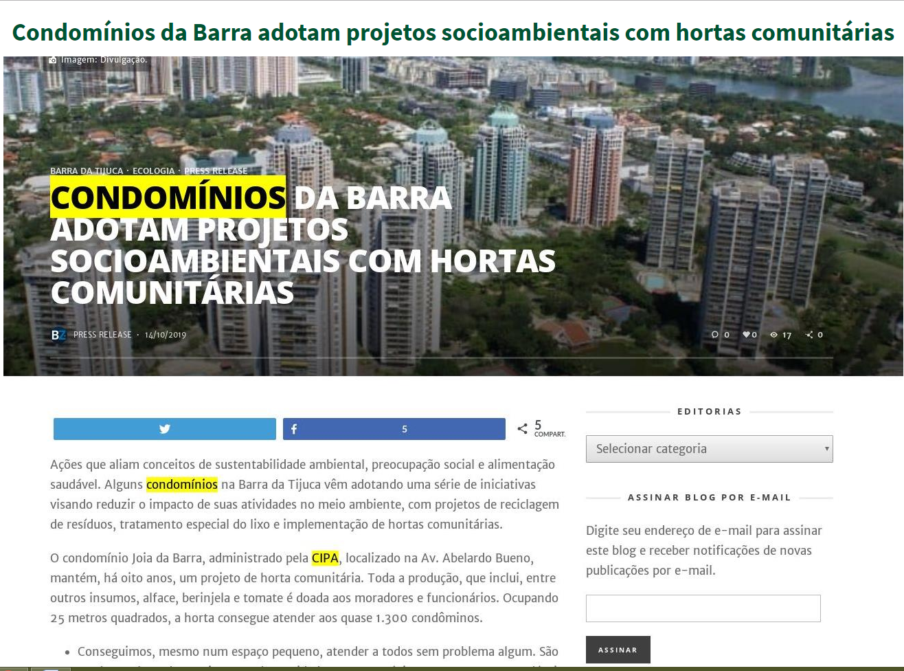 BARRAZINE: PROJETOS SOCIOAMBIENTAIS