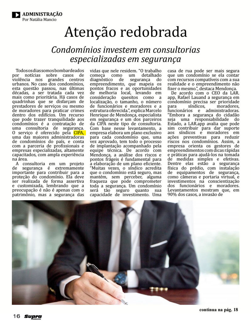 SUPRA CONDOMÍNIO: ATENÇÃO REDOBRADA