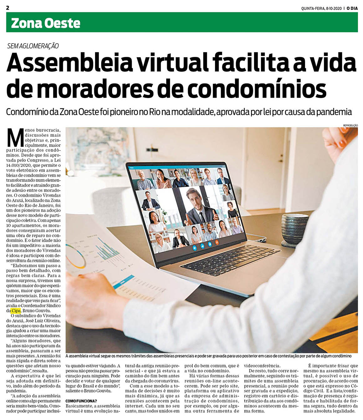 O DIA: ASSEMBLEIA VIRTUAL