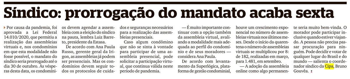 EXTRA: PRORROGAÇÃO DE MANDATO